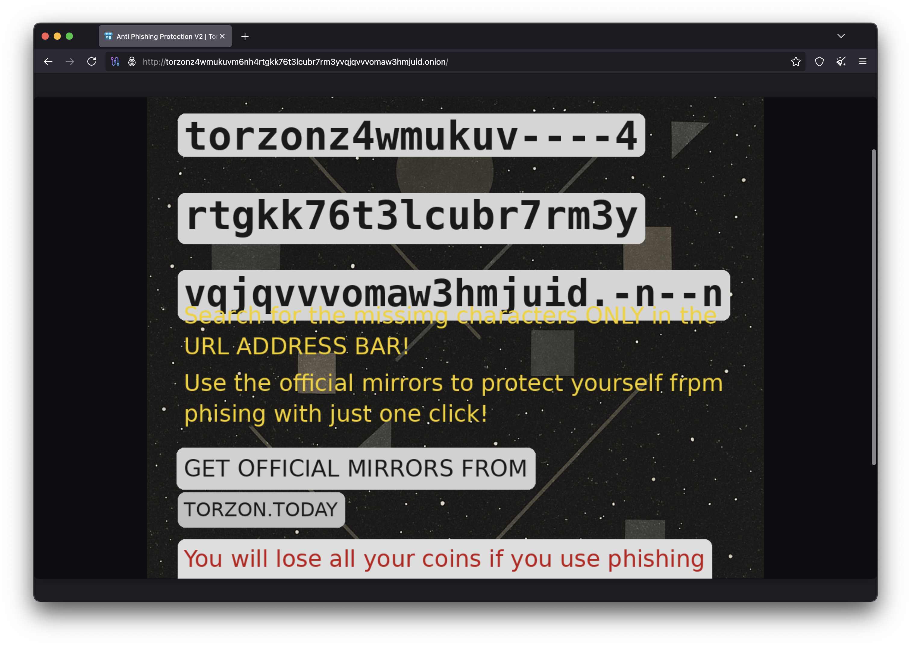 Torzon Market Anti-Phishing