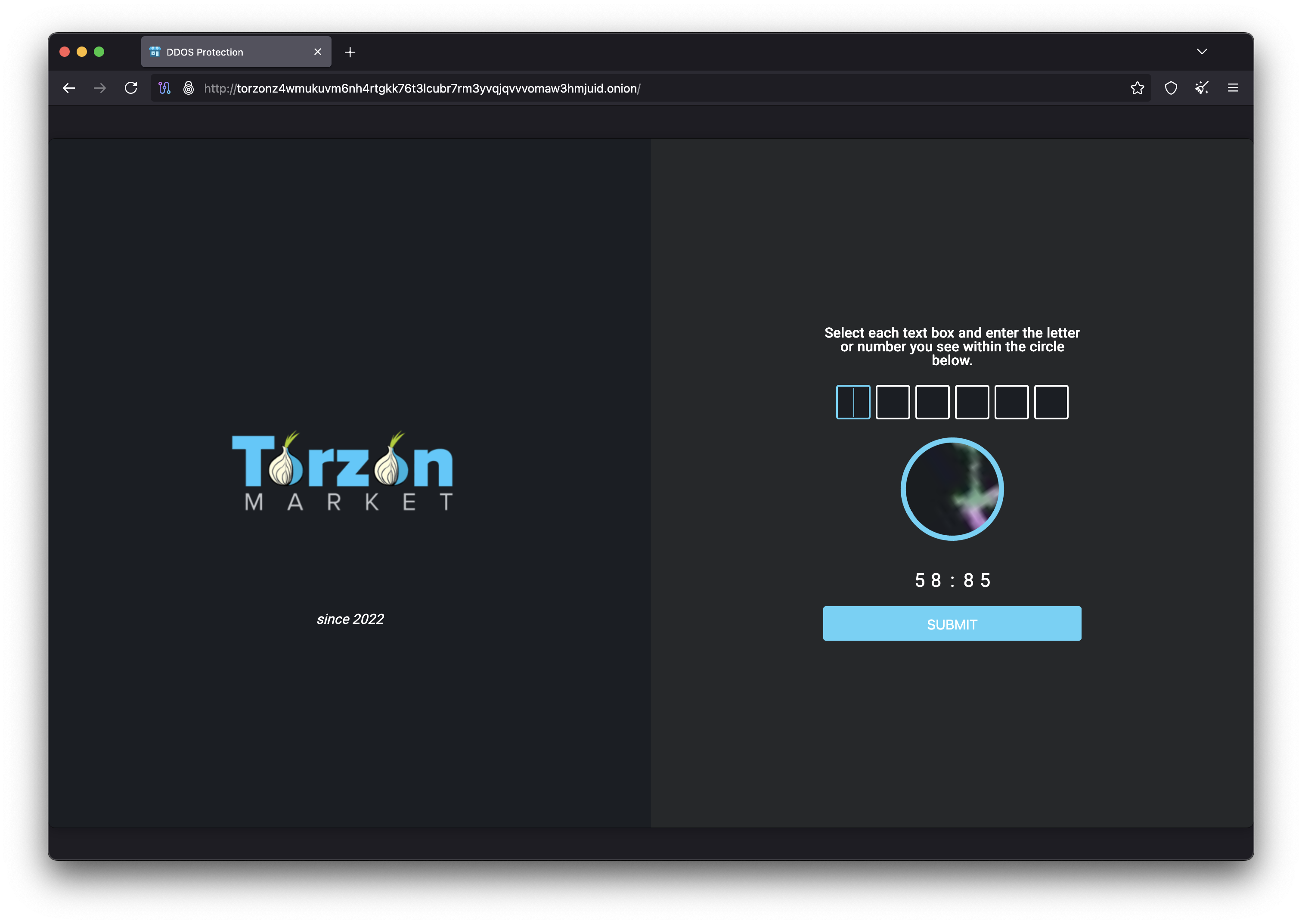 Torzon Market CAPTCHA